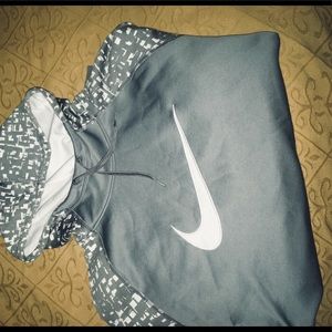 White and Gray Long Sleeve Nike Hoodie